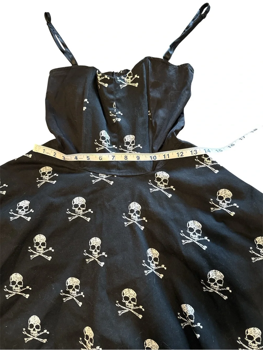 RockSteady Black Mini Dress with White Skull Print